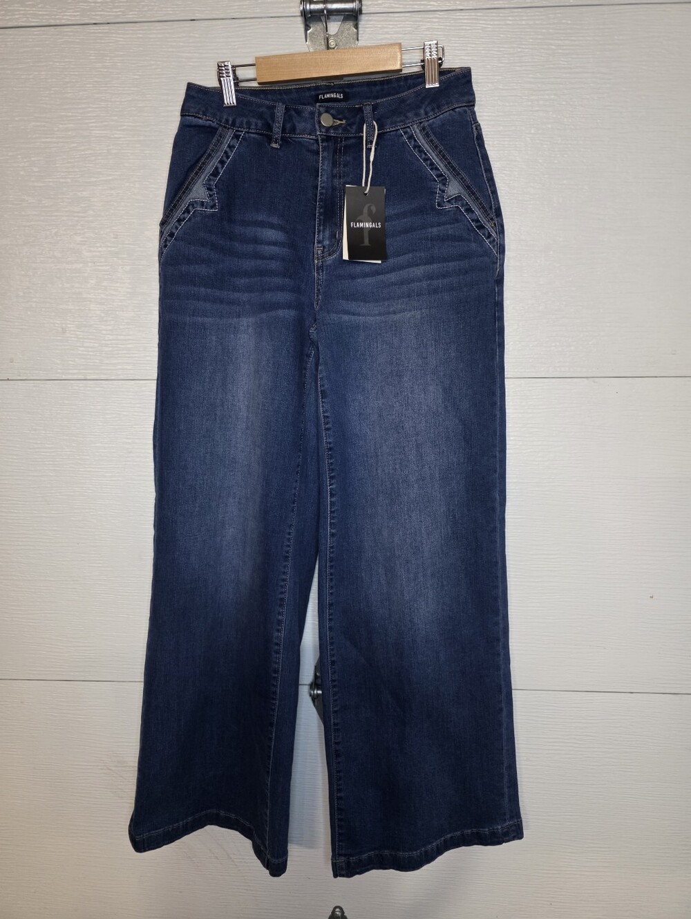 Dark Blue Wide-Leg Women's Jeans